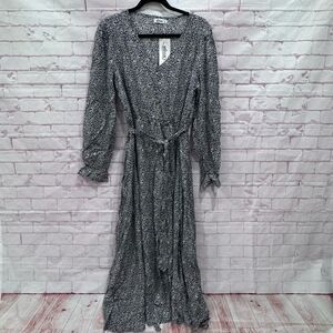 Missky‎ summer dress floral black and white size large